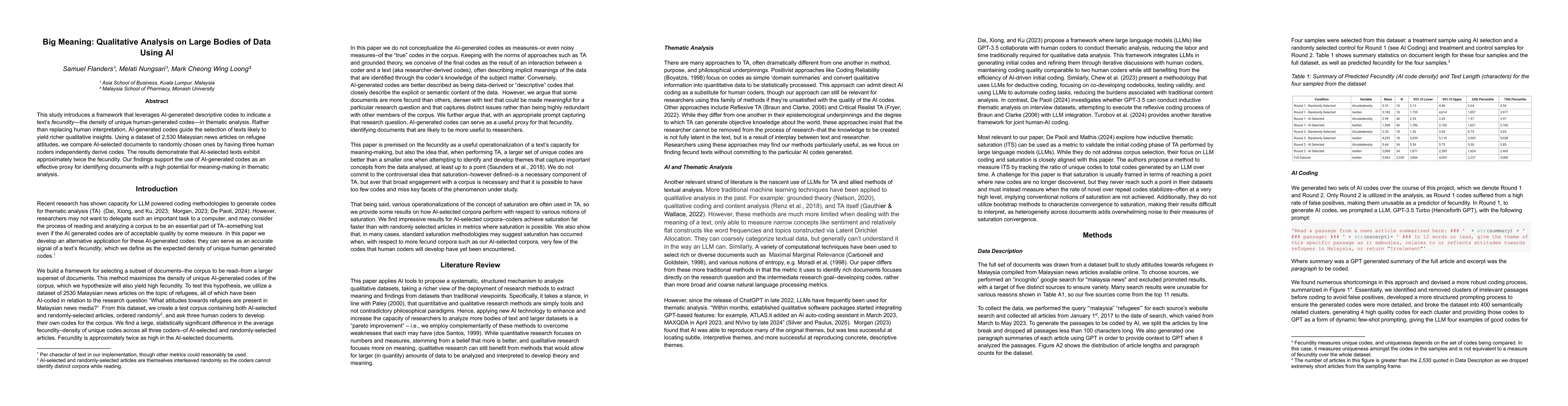 Thumbnail for Big Meaning: Qualitative Analysis on Large Bodies of Data Using AI