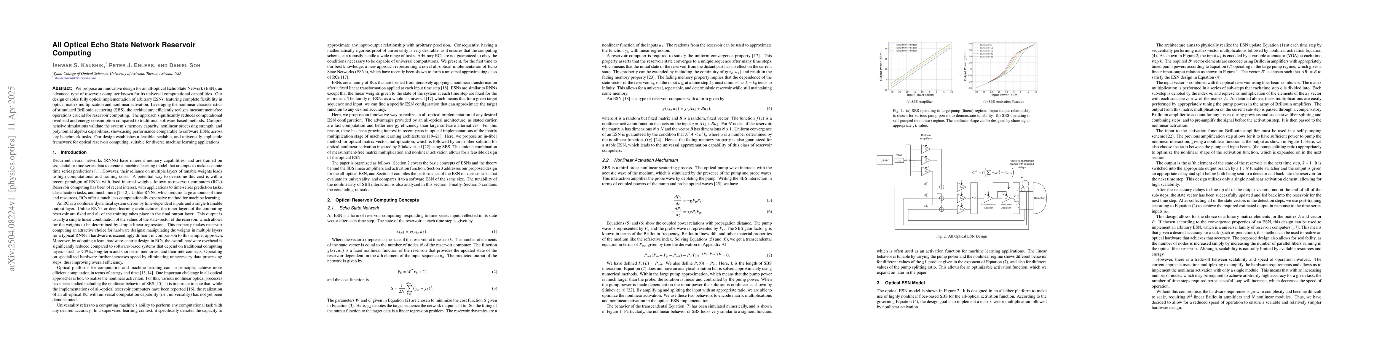 Thumbnail for All Optical Echo State Network Reservoir Computing