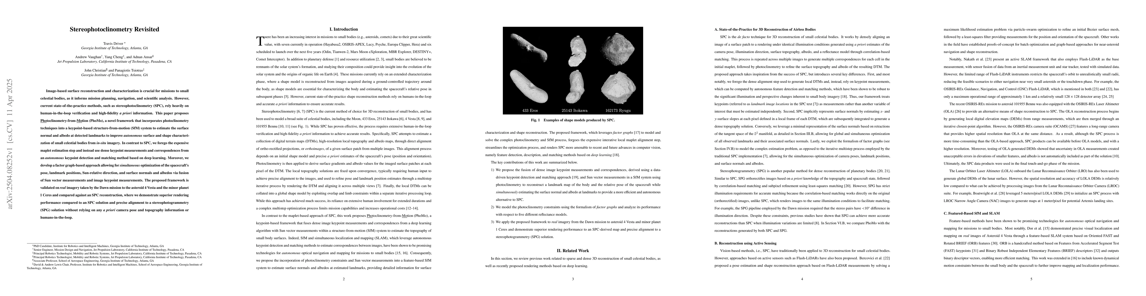 Thumbnail for Stereophotoclinometry Revisited