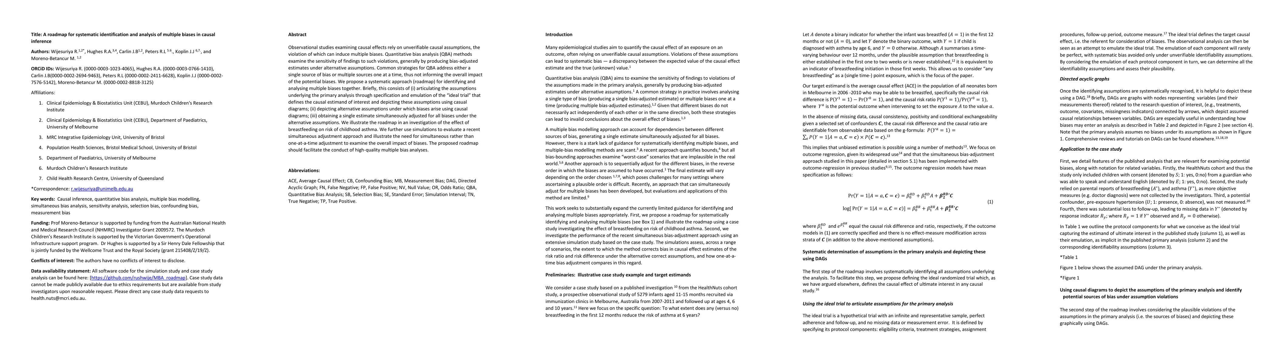 Thumbnail for A roadmap for systematic identification and analysis of multiple biases
  in causal inference