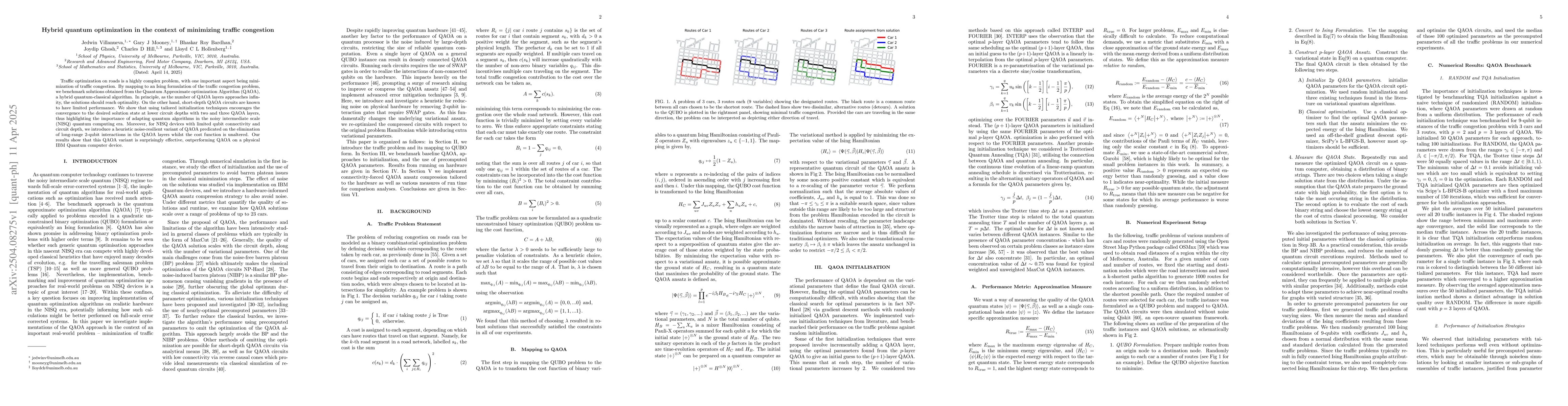 Thumbnail for Hybrid quantum optimization in the context of minimizing traffic
  congestion