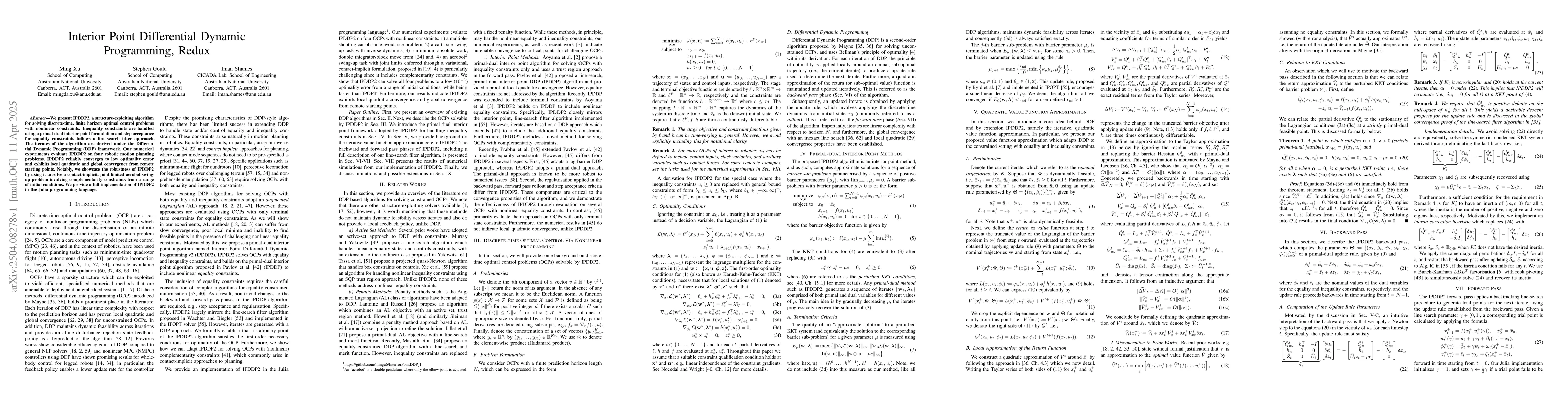 Thumbnail for Interior Point Differential Dynamic Programming, Redux