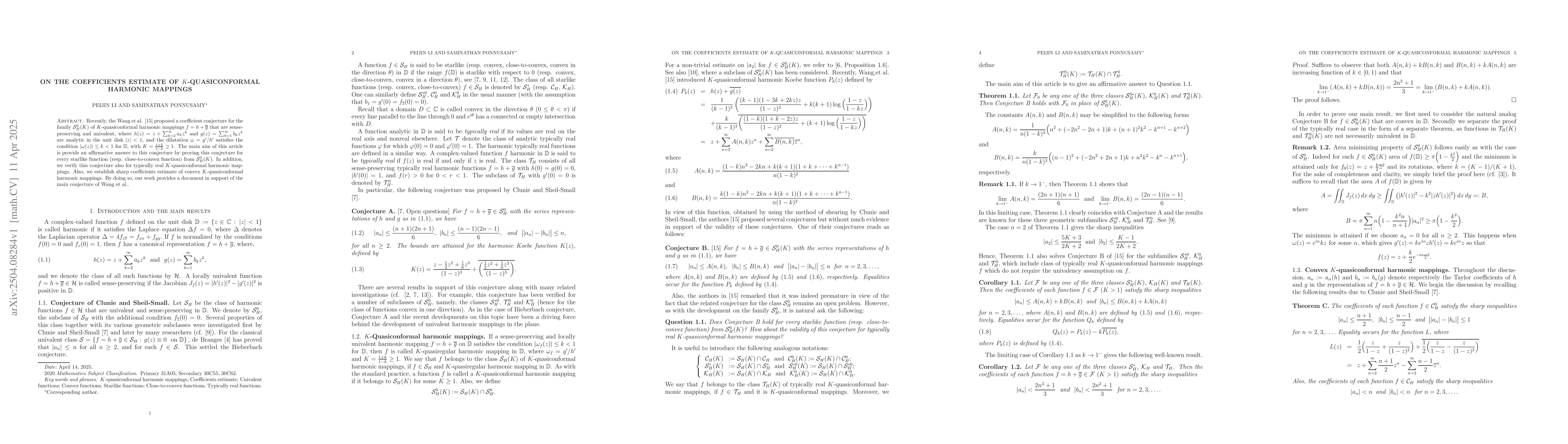 Thumbnail for On the coefficients estimate of K-quasiconformal harmonic mappings