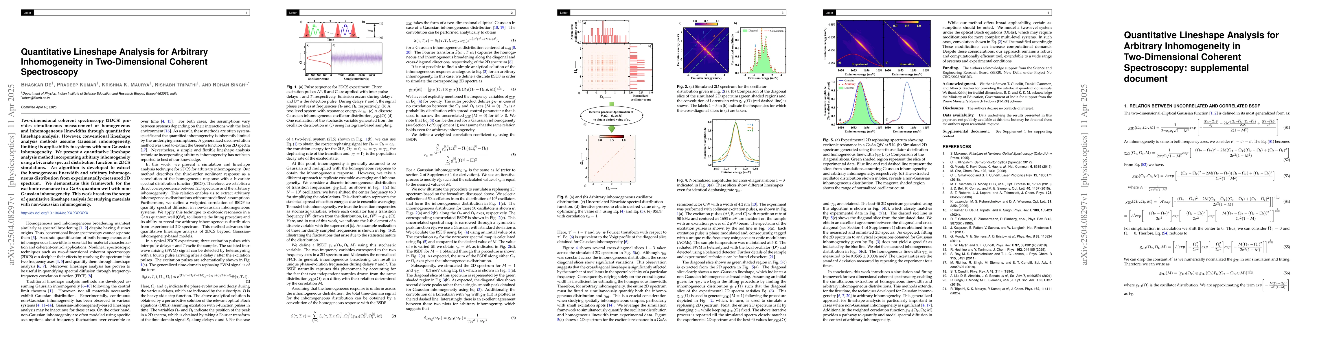 Thumbnail for Quantitative Lineshape Analysis for Arbitrary Inhomogeneity in
  Two-Dimensional Coherent Spectroscopy