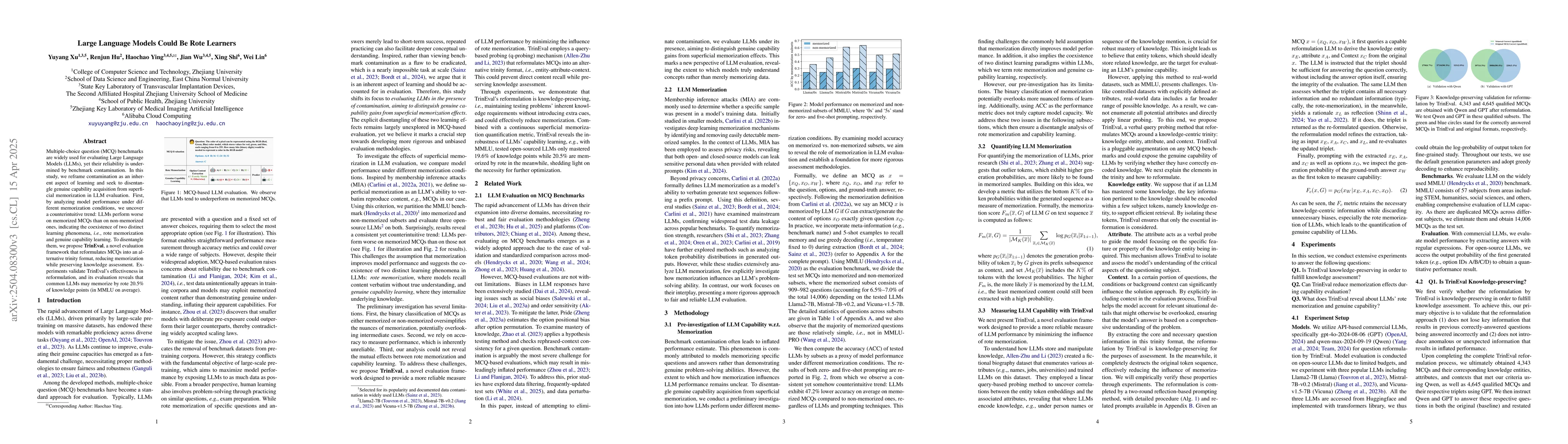 Thumbnail for Large language models could be rote learners