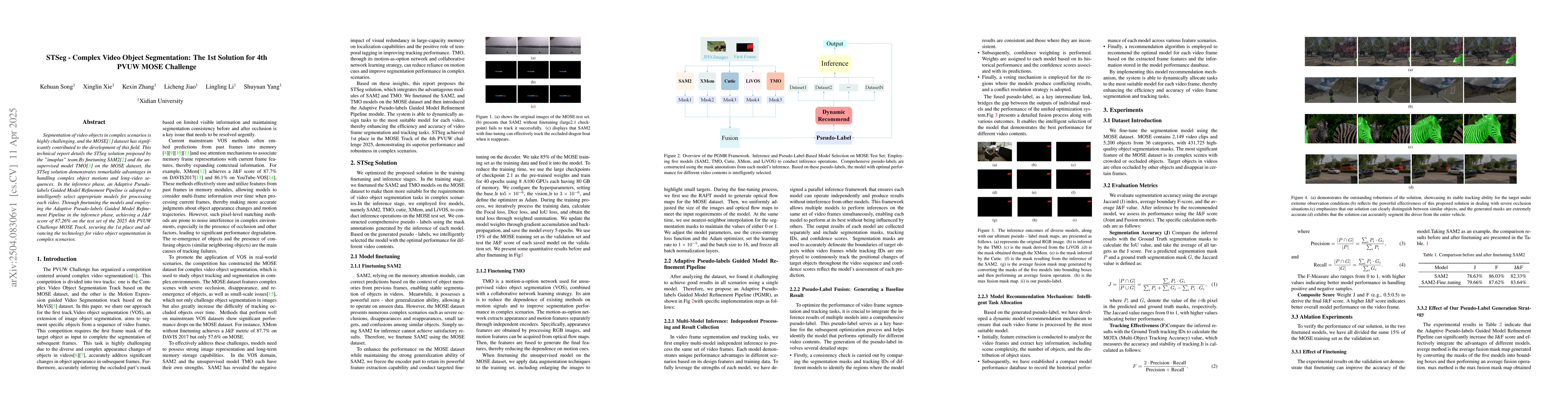 Thumbnail for STSeg-Complex Video Object Segmentation: The 1st Solution for 4th PVUW
  MOSE Challenge