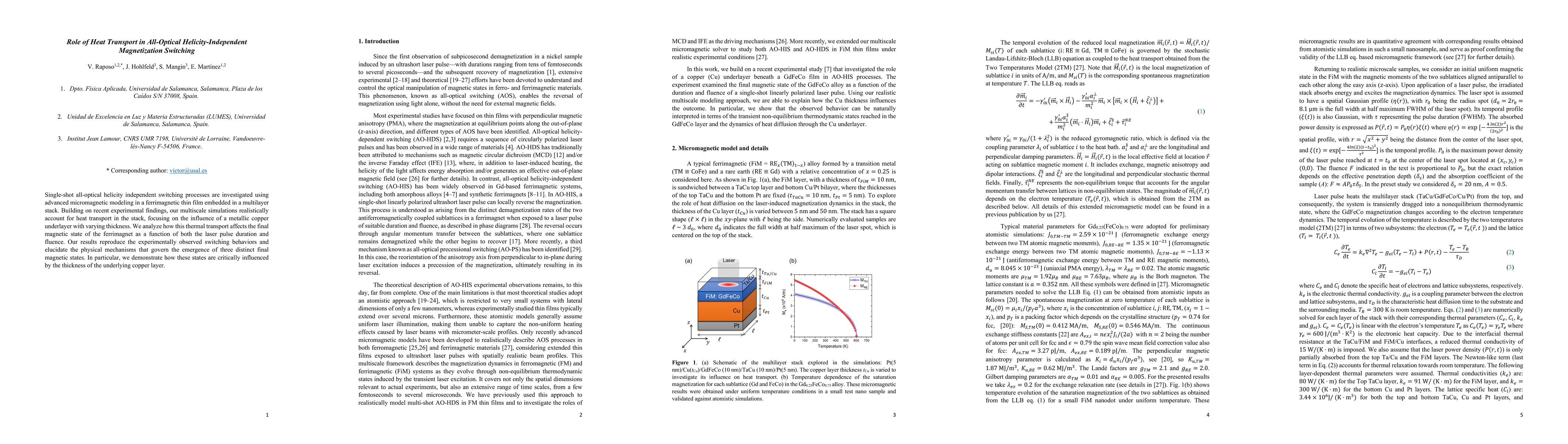 Thumbnail for Role of Heat Transport in All-Optical Helicity-Independent Magnetization
  Switching