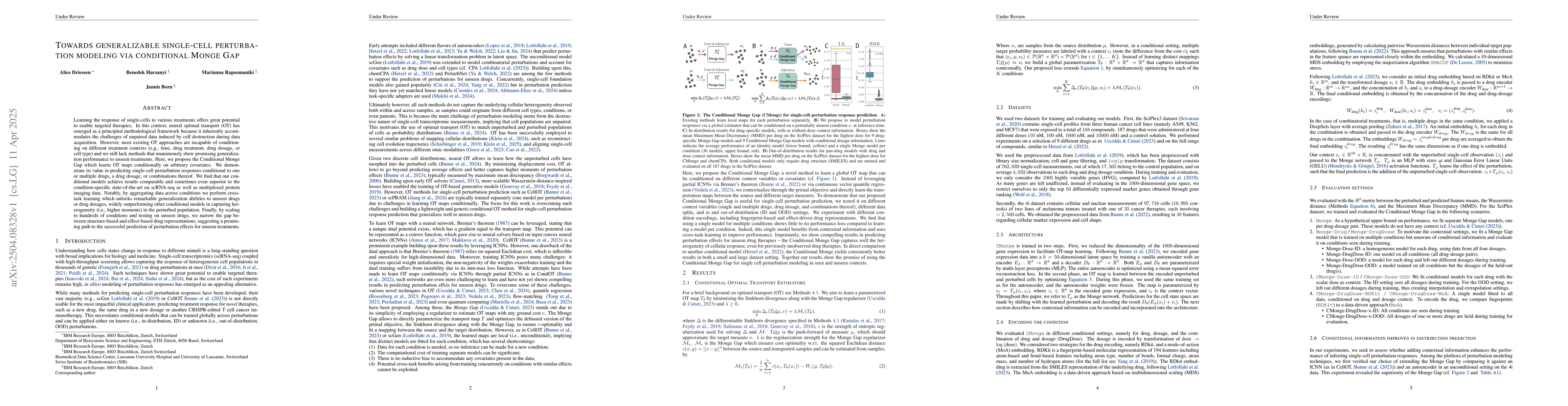 Thumbnail for Towards generalizable single-cell perturbation modeling via the
  Conditional Monge Gap
