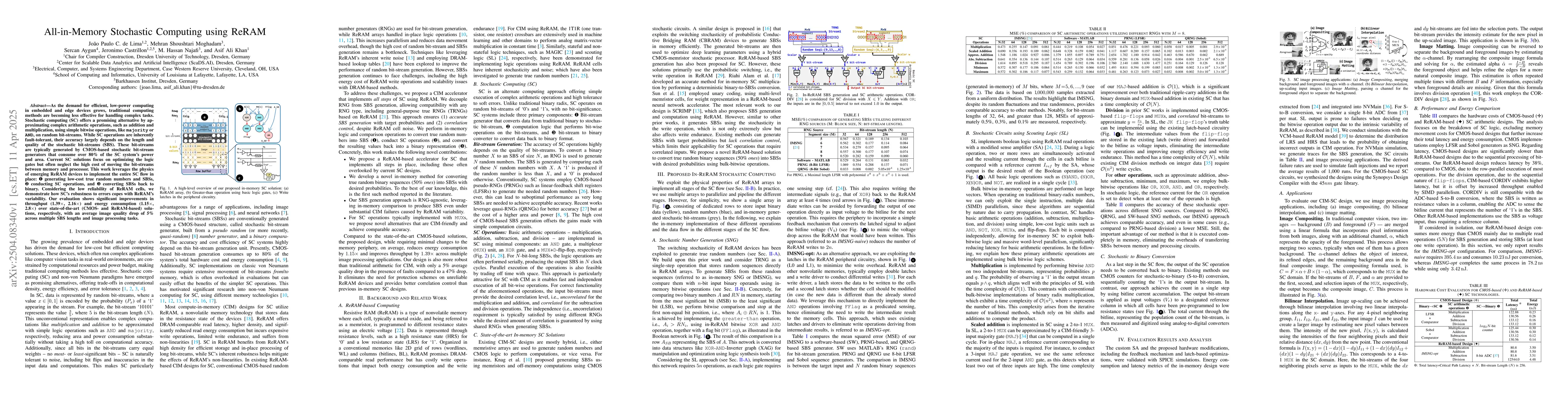 Thumbnail for All-in-Memory Stochastic Computing using ReRAM