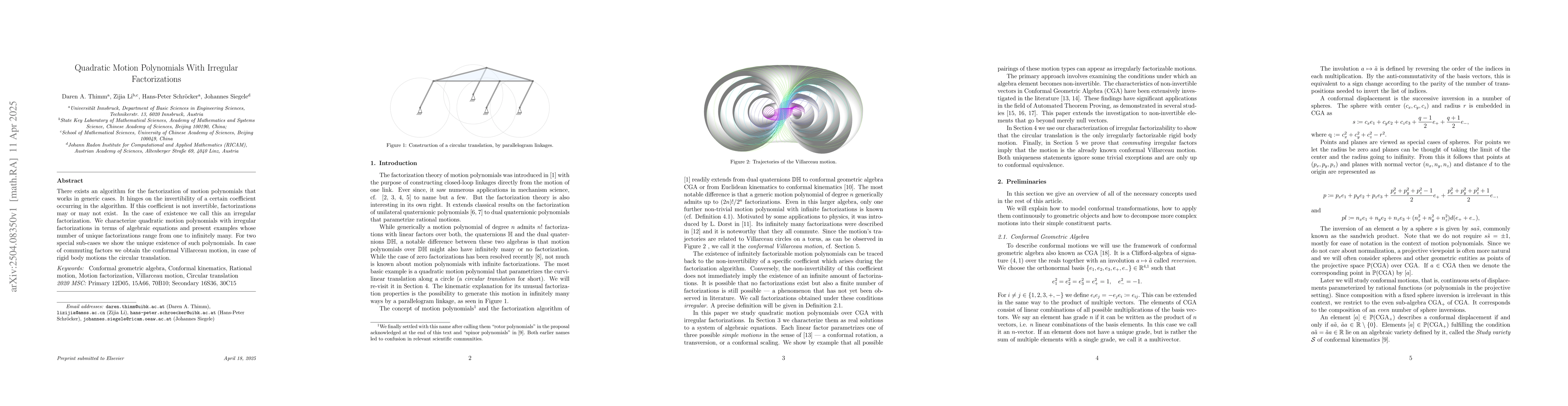 Thumbnail for Quadratic Motion Polynomials With Irregular Factorizations