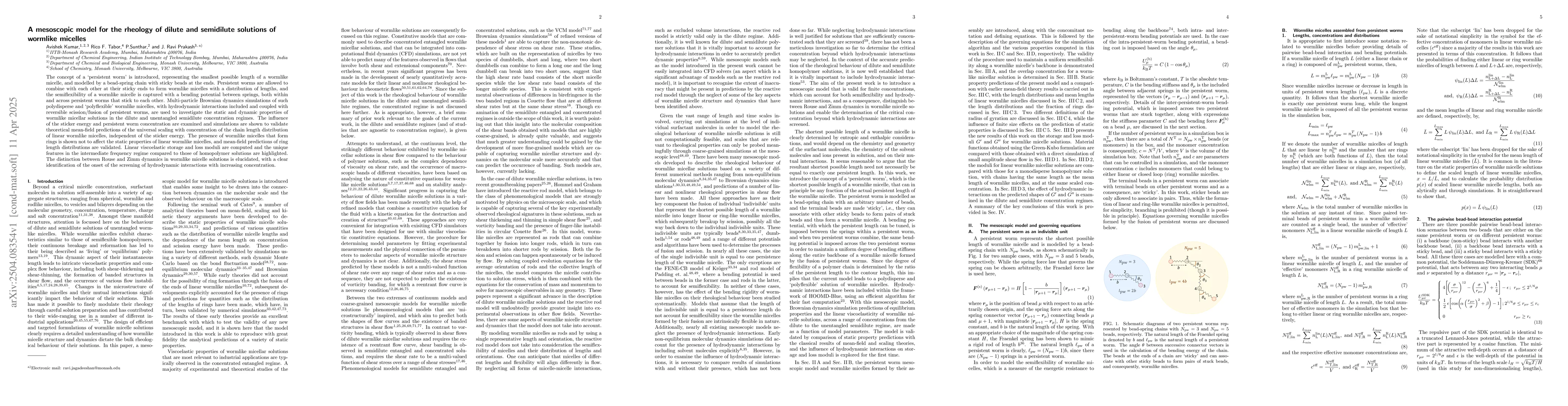 Thumbnail for A mesoscopic model for the rheology of dilute and semidilute solutions
  of wormlike micelles