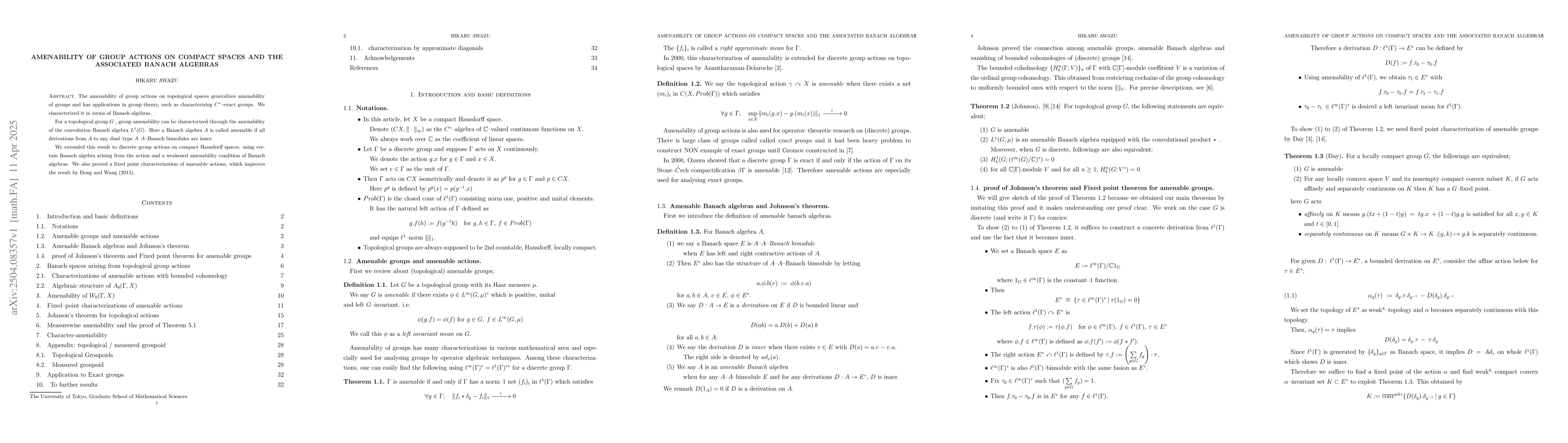 Thumbnail for Amenability of group actions on compact spaces and the associated Banach
  algebras