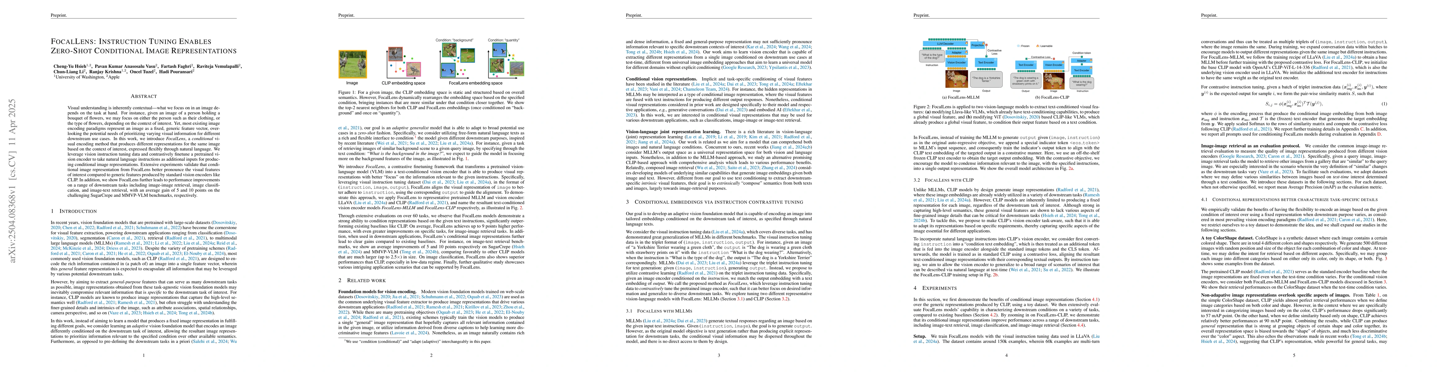 Thumbnail for FocalLens: Instruction Tuning Enables Zero-Shot Conditional Image
  Representations