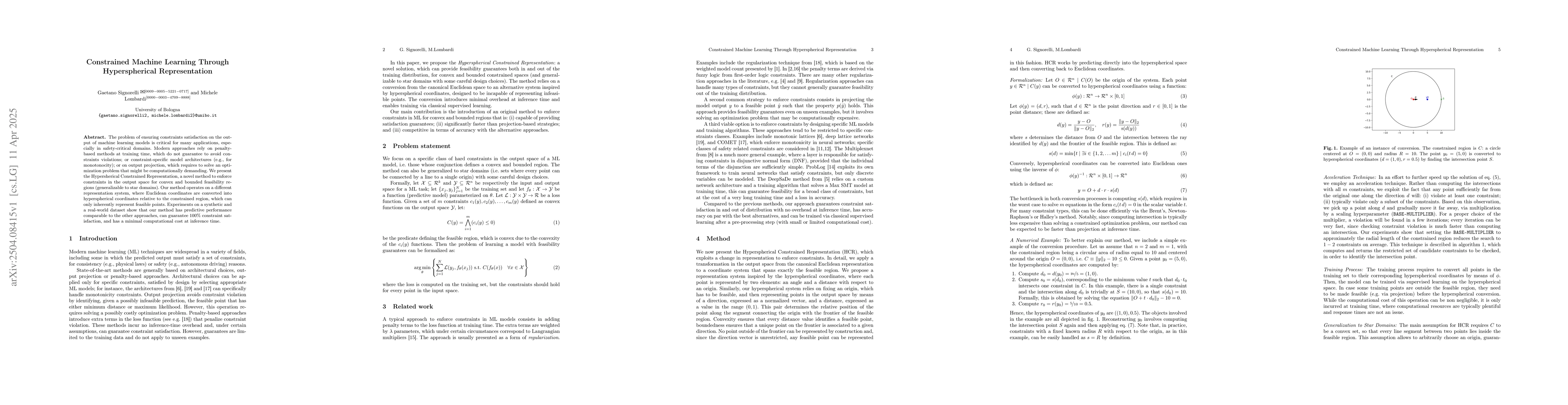 Thumbnail for Constrained Machine Learning Through Hyperspherical Representation