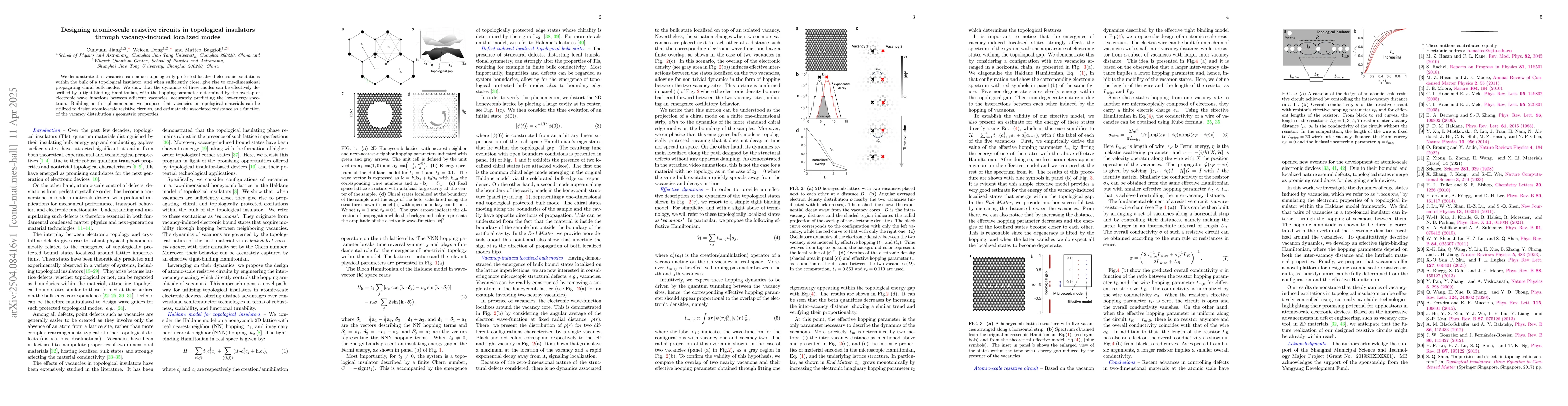 Thumbnail for Designing atomic-scale resistive circuits in topological insulators
  through vacancy-induced localized modes