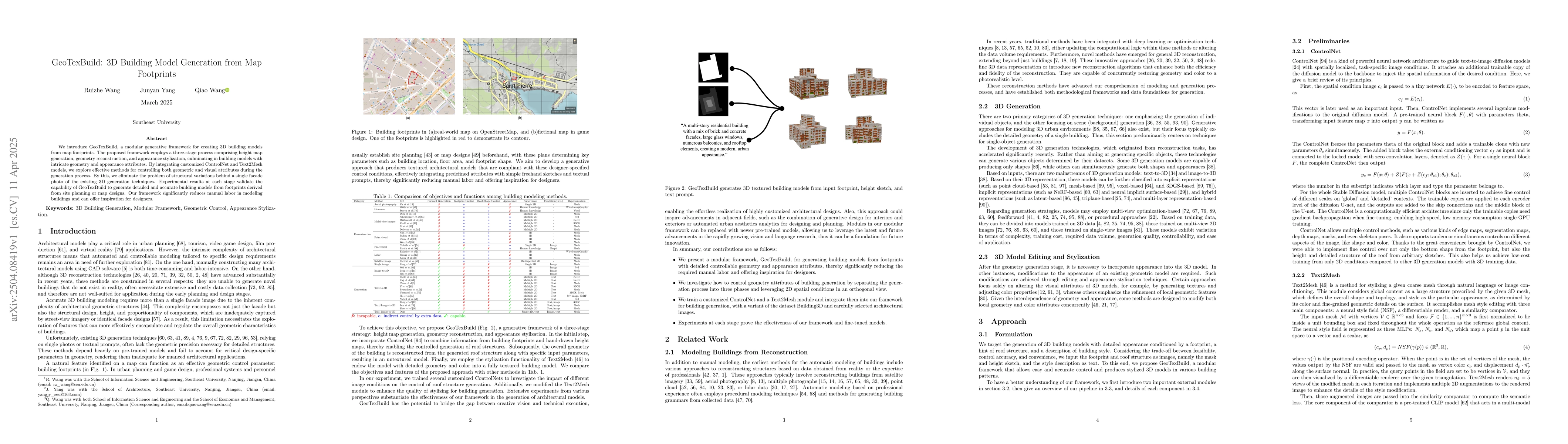 Thumbnail for GeoTexBuild: 3D Building Model Generation from Map Footprints