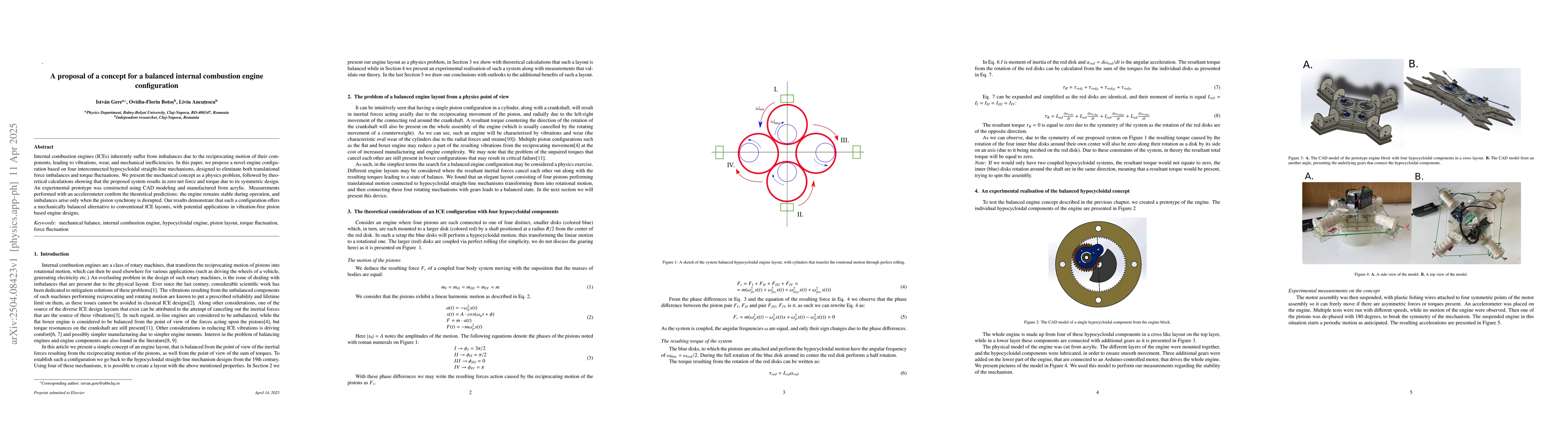 Thumbnail for A proposal of a concept for a balanced internal combustion engine
  configuration