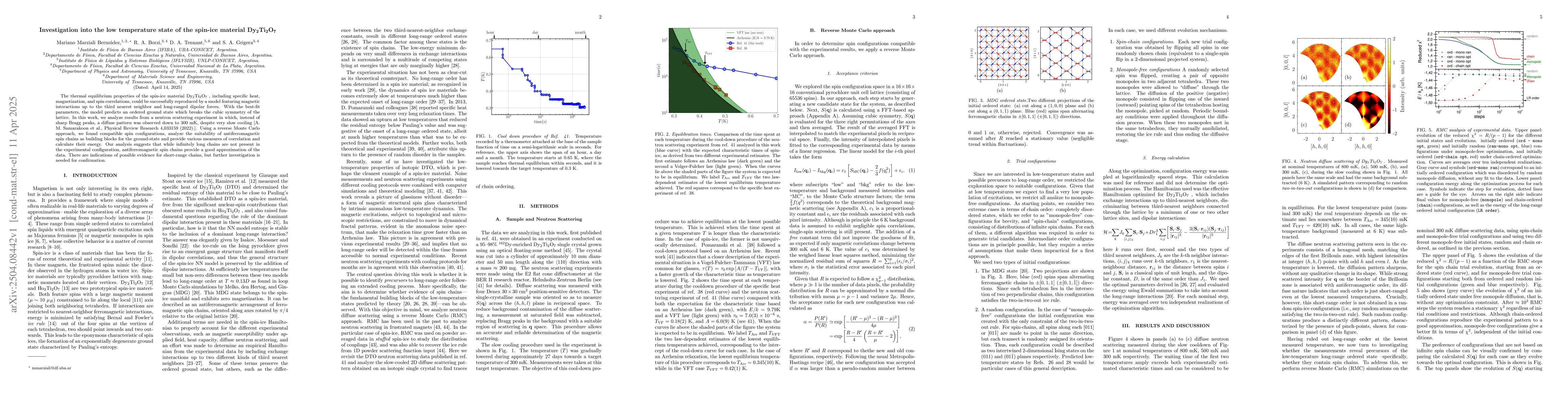Thumbnail for Investigation into the low temperature state of the spin-ice material
  Dy_2 Ti_2 O_7