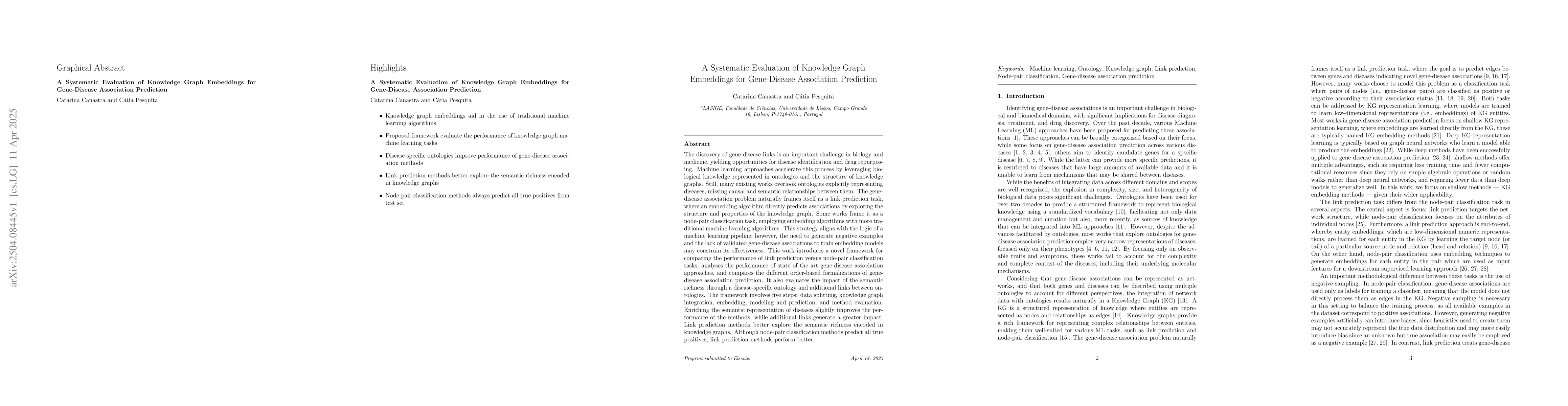 Thumbnail for A Systematic Evaluation of Knowledge Graph Embeddings for Gene-Disease
  Association Prediction