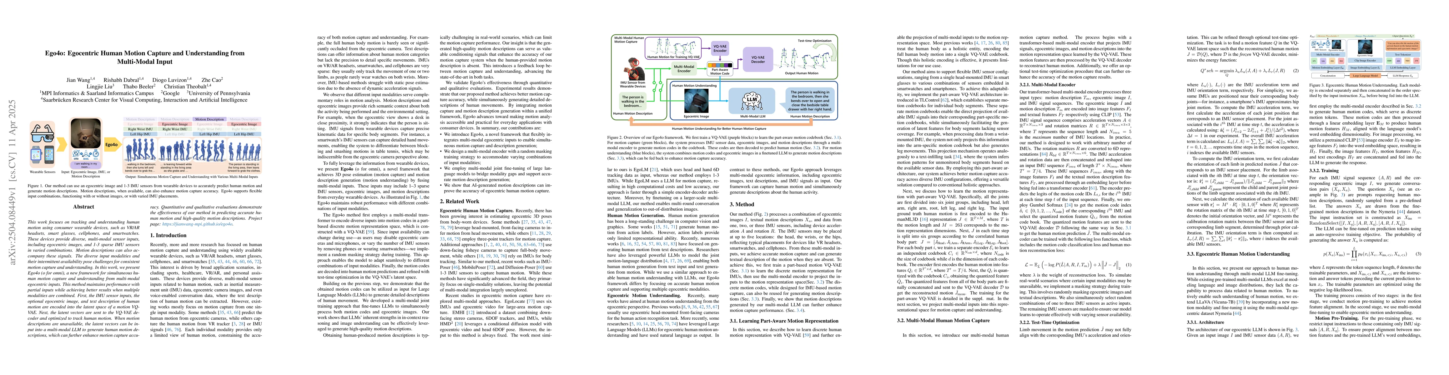 Thumbnail for Ego4o: Egocentric Human Motion Capture and Understanding from
  Multi-Modal Input