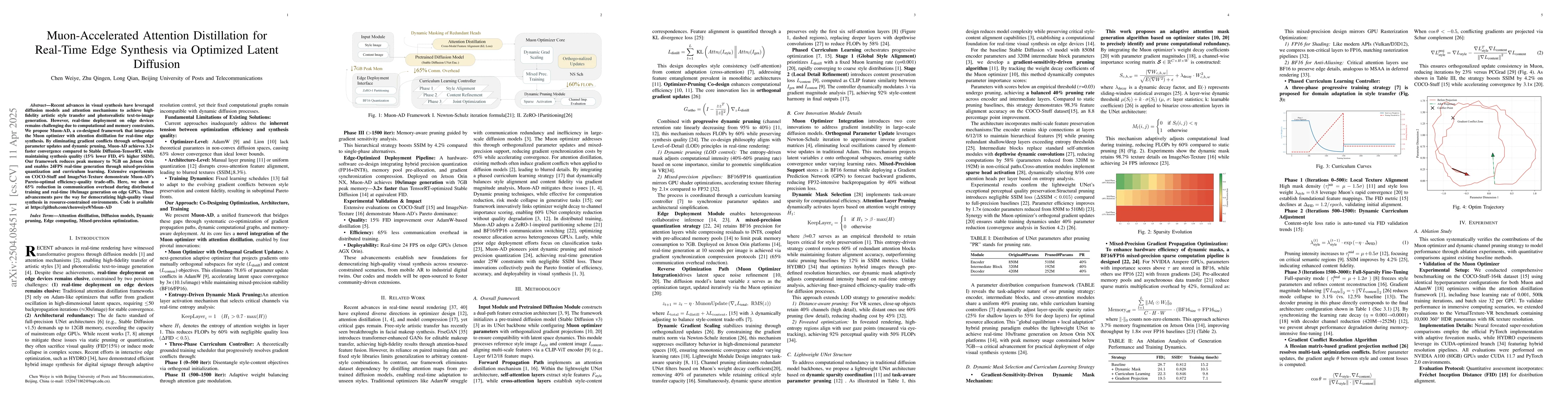 Thumbnail for Muon-Accelerated Attention Distillation for Real-Time Edge Synthesis via
  Optimized Latent Diffusion