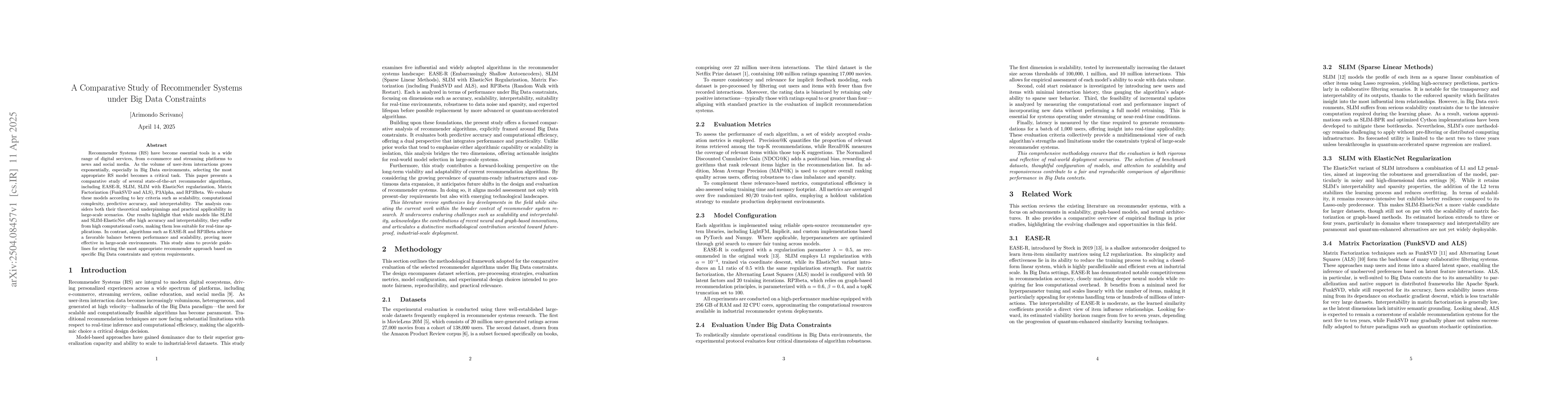 Thumbnail for A Comparative Study of Recommender Systems under Big Data Constraints