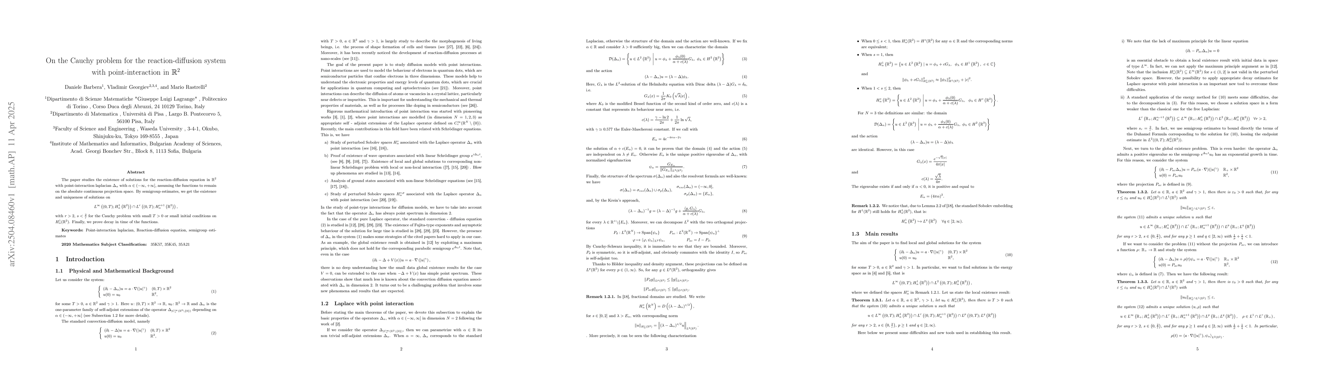 Thumbnail for On the Cauchy problem for the reaction-diffusion system with
  point-interaction in $\mathbb R^2$