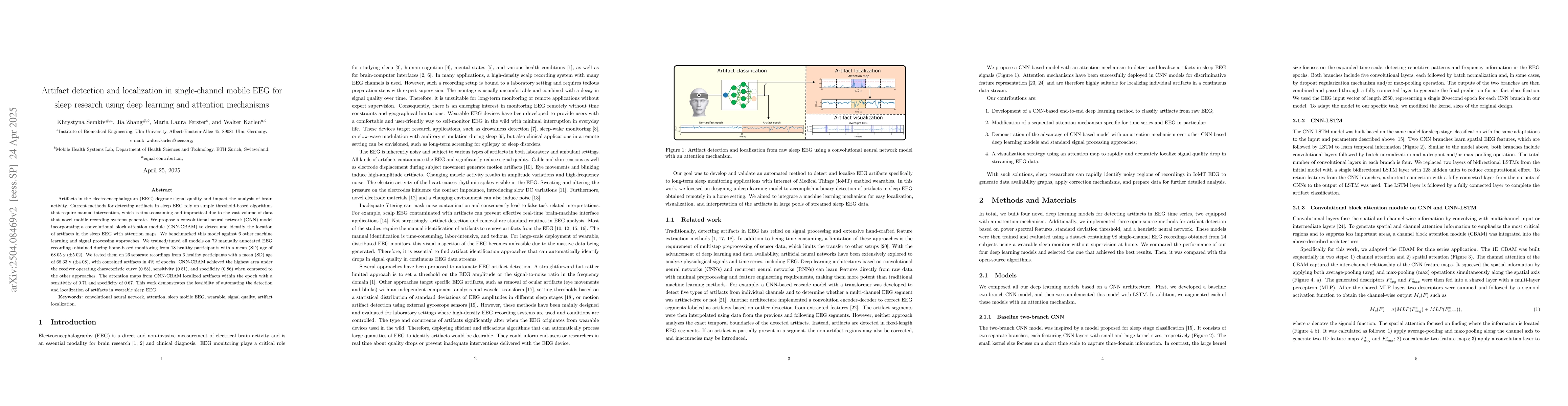 Thumbnail for Artifact detection and localization in single-channel mobile EEG for
  sleep research using deep learning and attention mechanisms