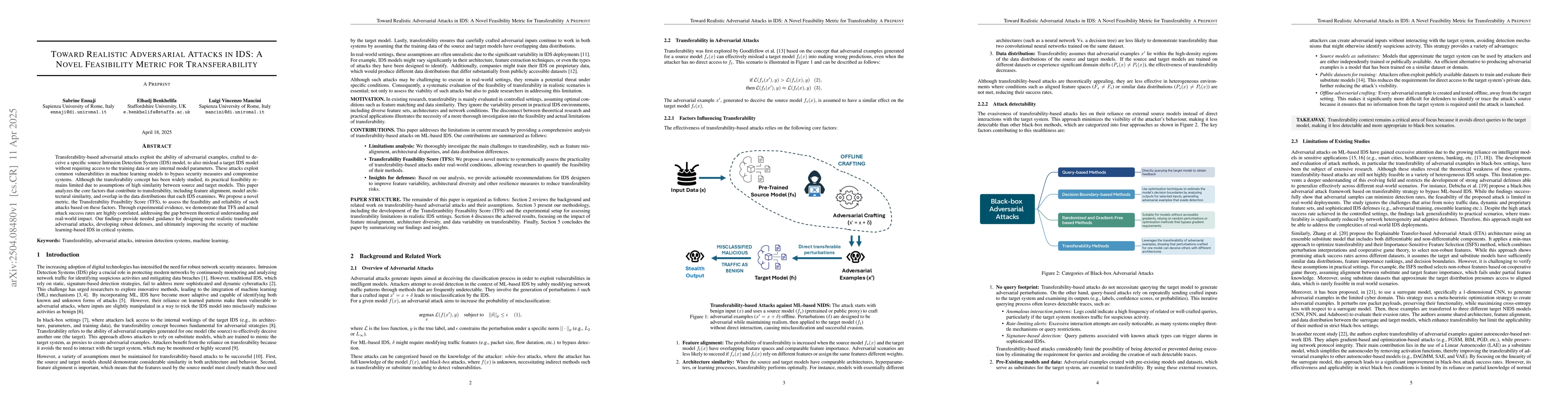 Thumbnail for Toward Realistic Adversarial Attacks in IDS: A Novel Feasibility Metric
  for Transferability