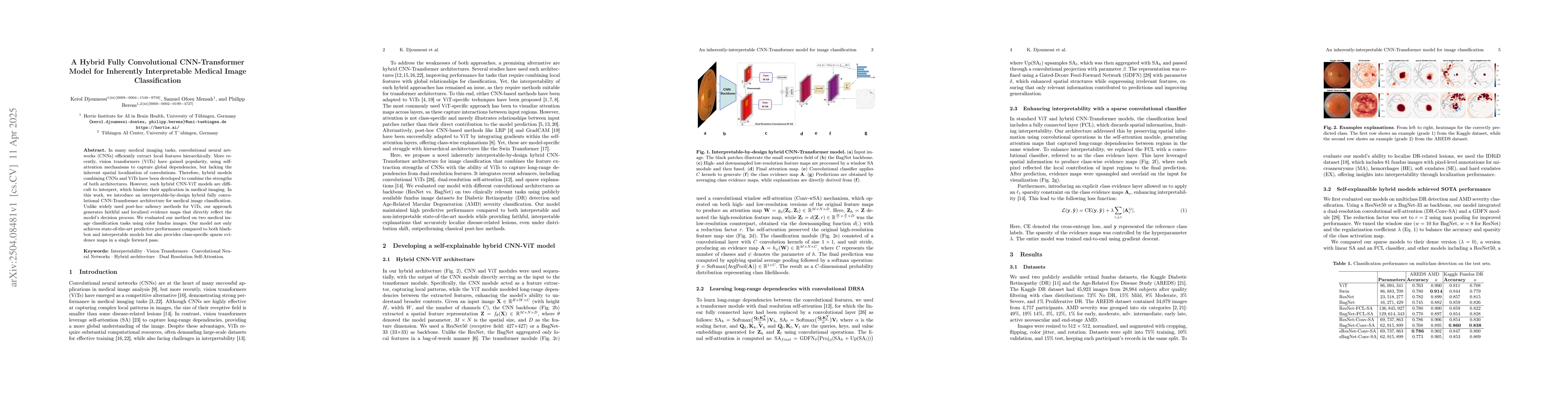 Thumbnail for A Hybrid Fully Convolutional CNN-Transformer Model for Inherently
  Interpretable Medical Image Classification