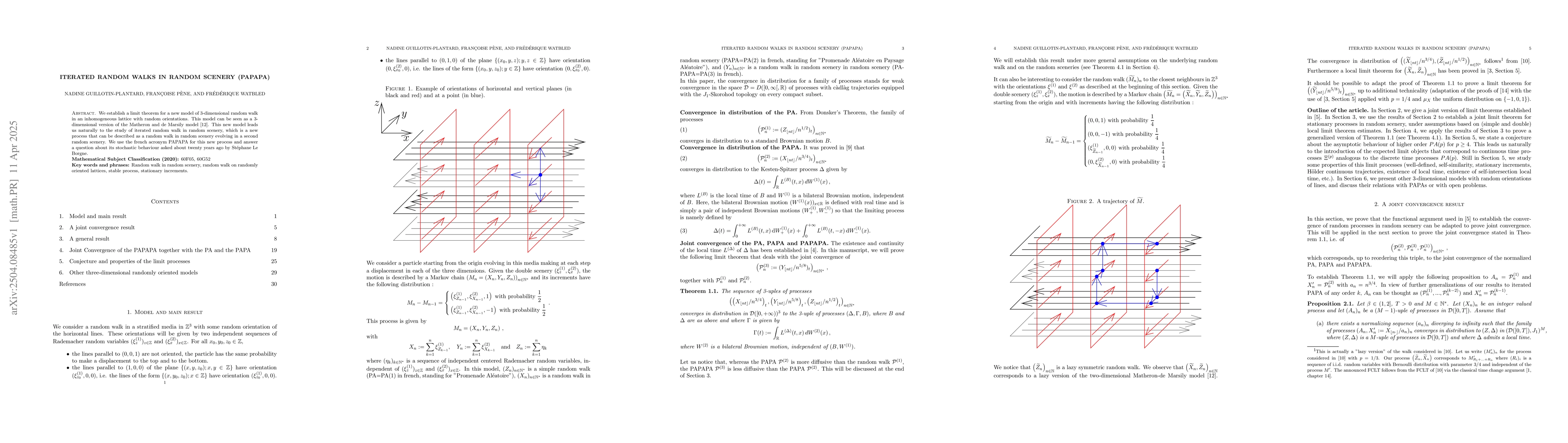 Thumbnail for Iterated random walks in random scenery (PAPAPA)