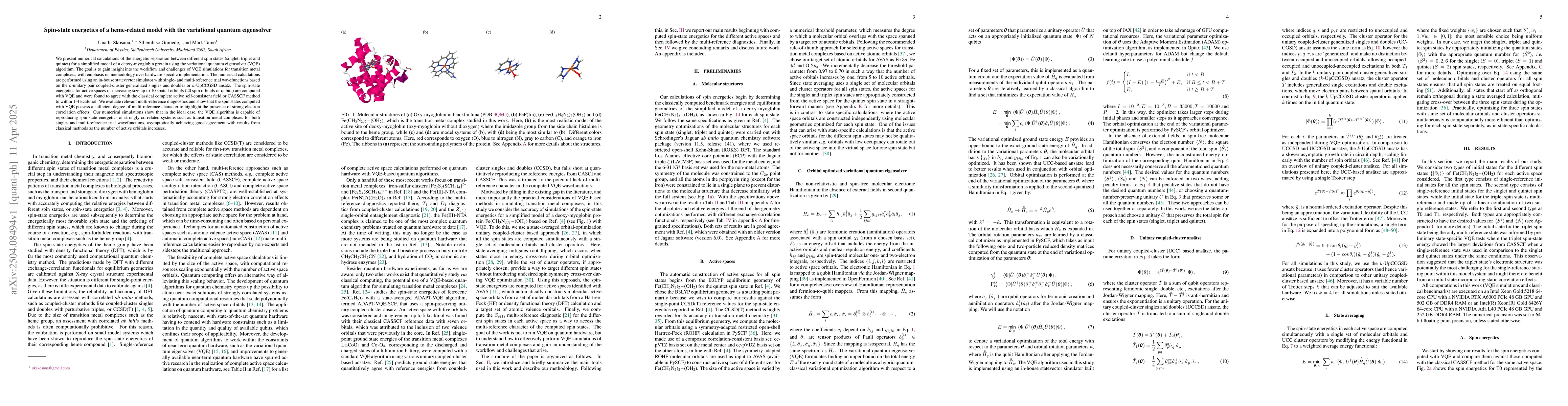 Thumbnail for Spin-state energetics of heme-related models with the variational
  quantum eigensolver