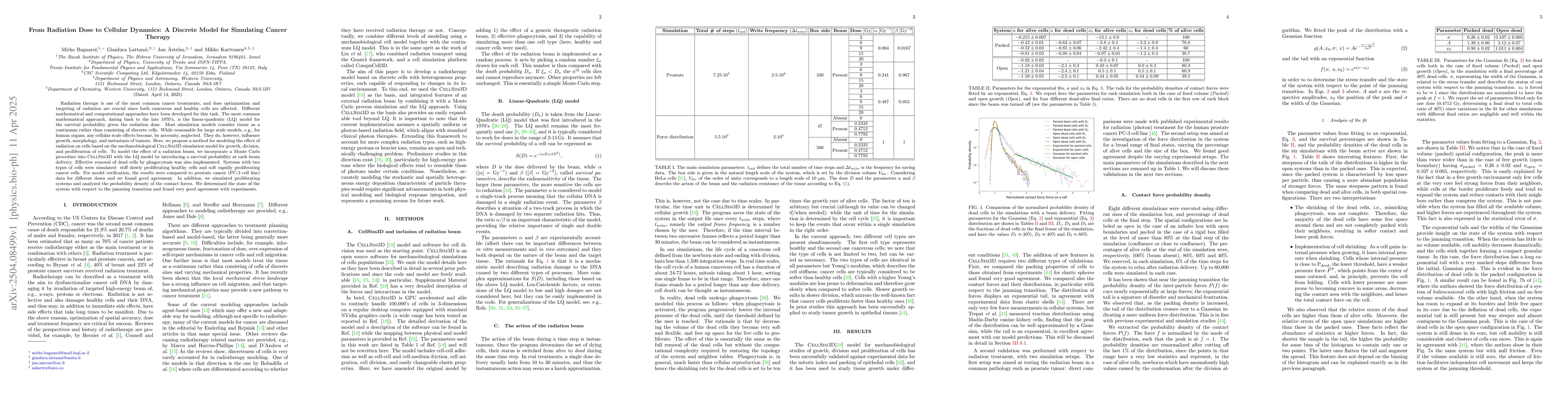 Thumbnail for From Radiation Dose to Cellular Dynamics: A Discrete Model for
  Simulating Cancer Therapy