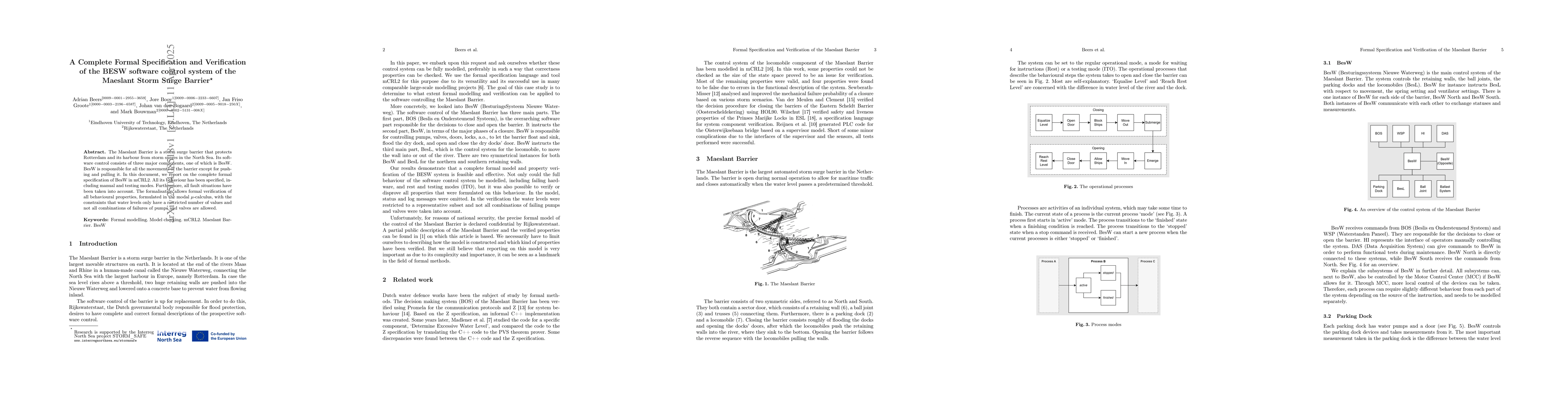 Thumbnail for A Complete Formal Specification and Verification of the BESW software
  control system of the Maeslant Storm Surge Barrier