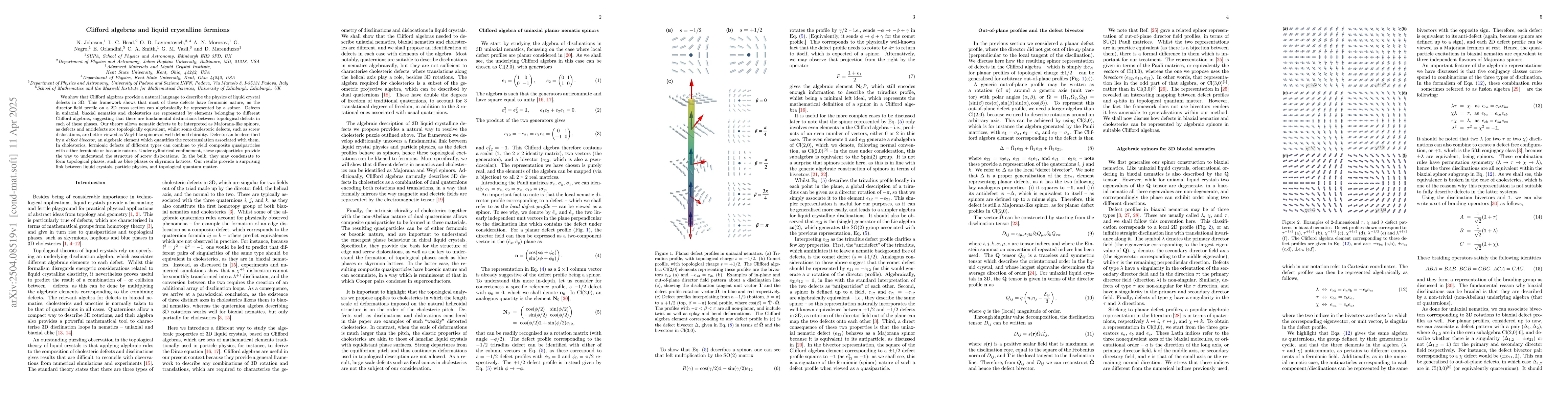 Thumbnail for Clifford algebras and liquid crystalline fermions