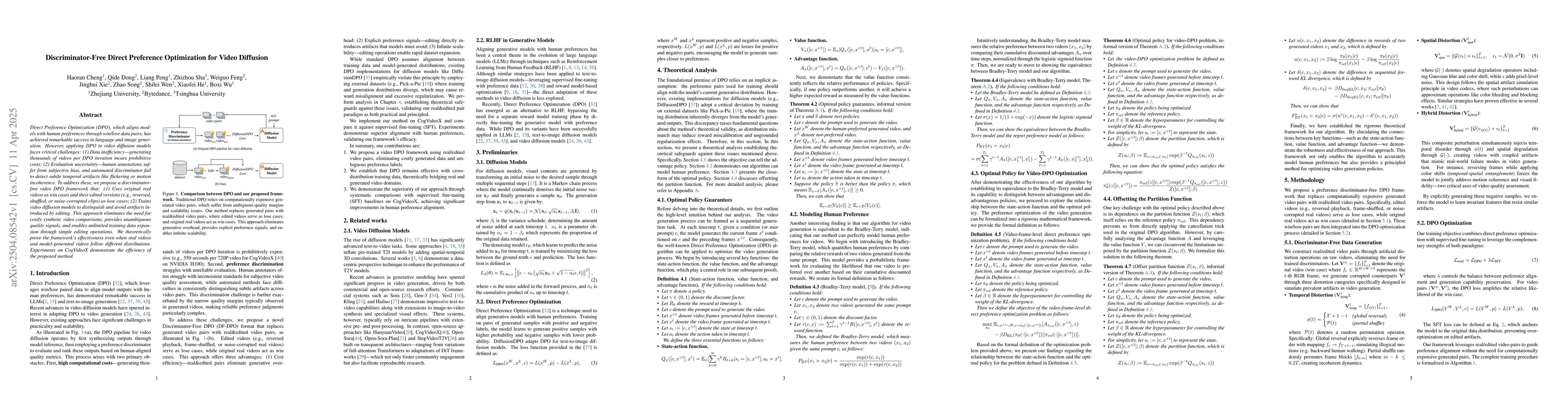 Thumbnail for Discriminator-Free Direct Preference Optimization for Video Diffusion