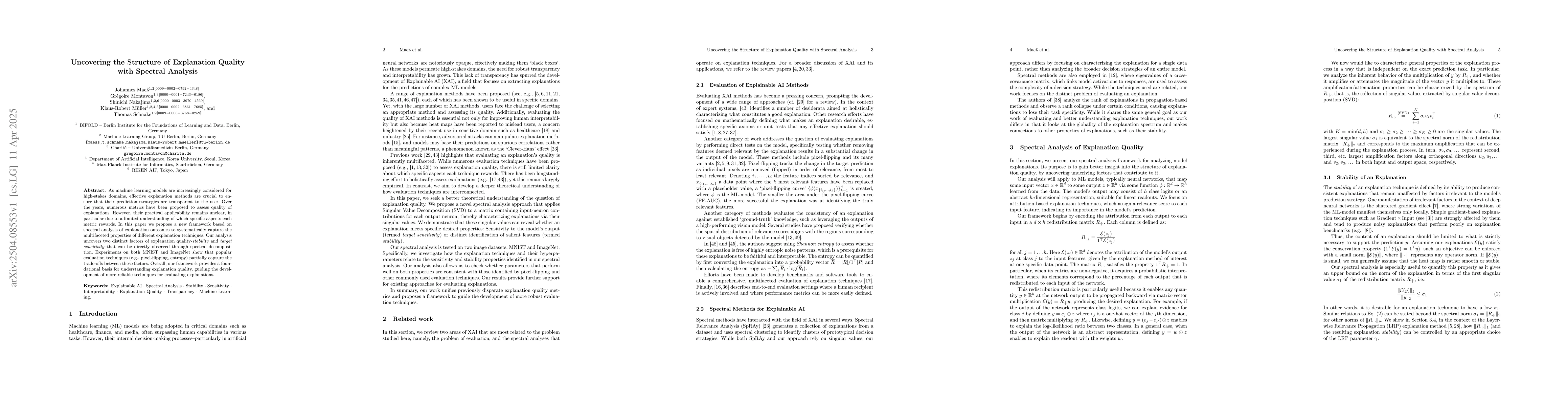 Thumbnail for Uncovering the Structure of Explanation Quality with Spectral Analysis