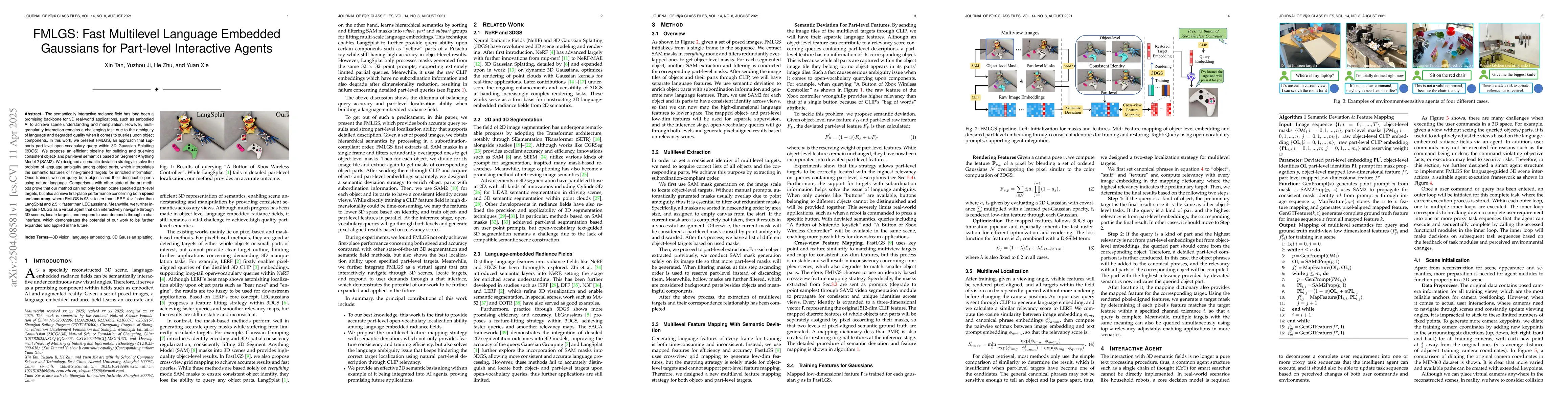 Thumbnail for FMLGS: Fast Multilevel Language Embedded Gaussians for Part-level
  Interactive Agents