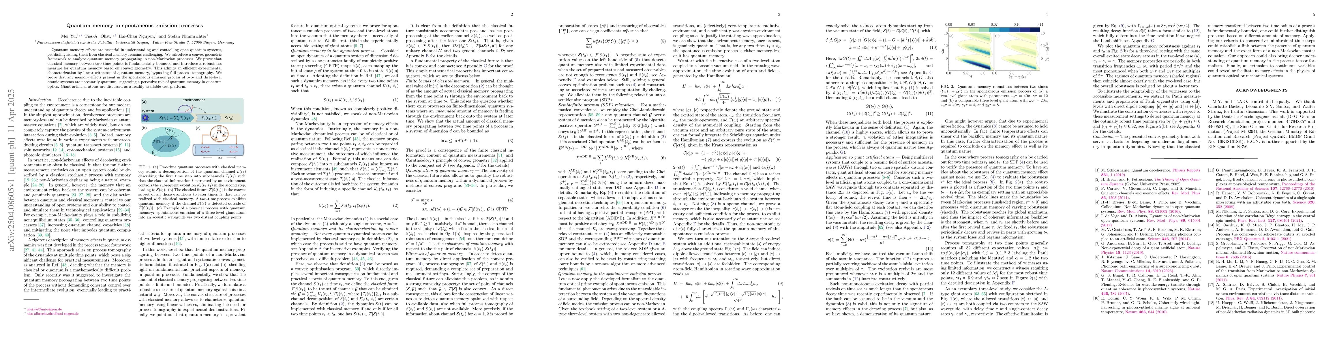 Thumbnail for Quantum memory in spontaneous emission processes