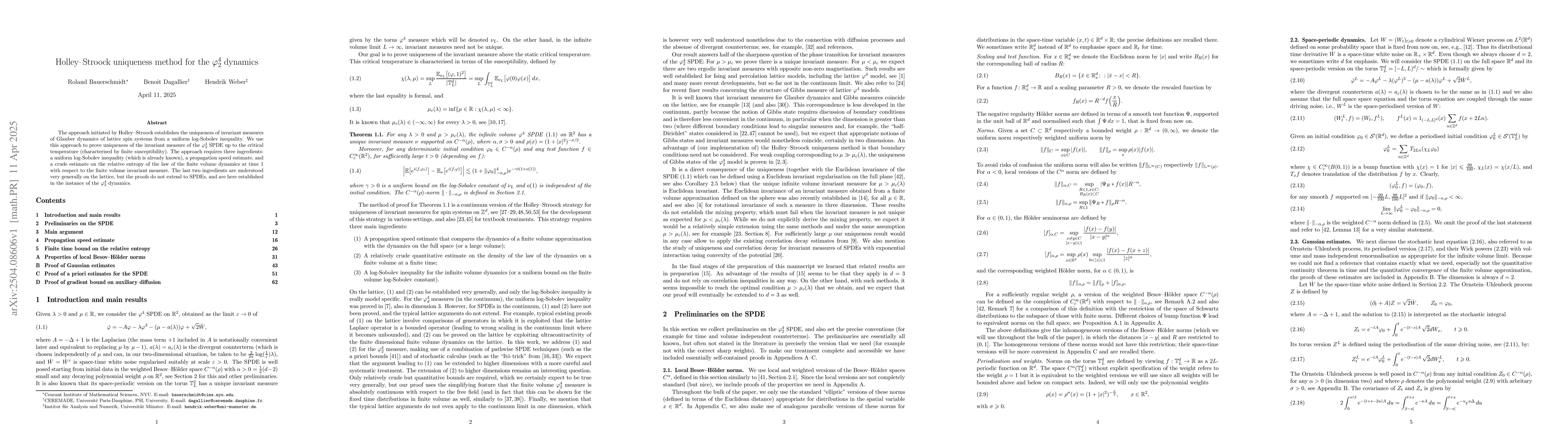 Thumbnail for Holley--Stroock uniqueness method for the $\varphi^4_2$ dynamics