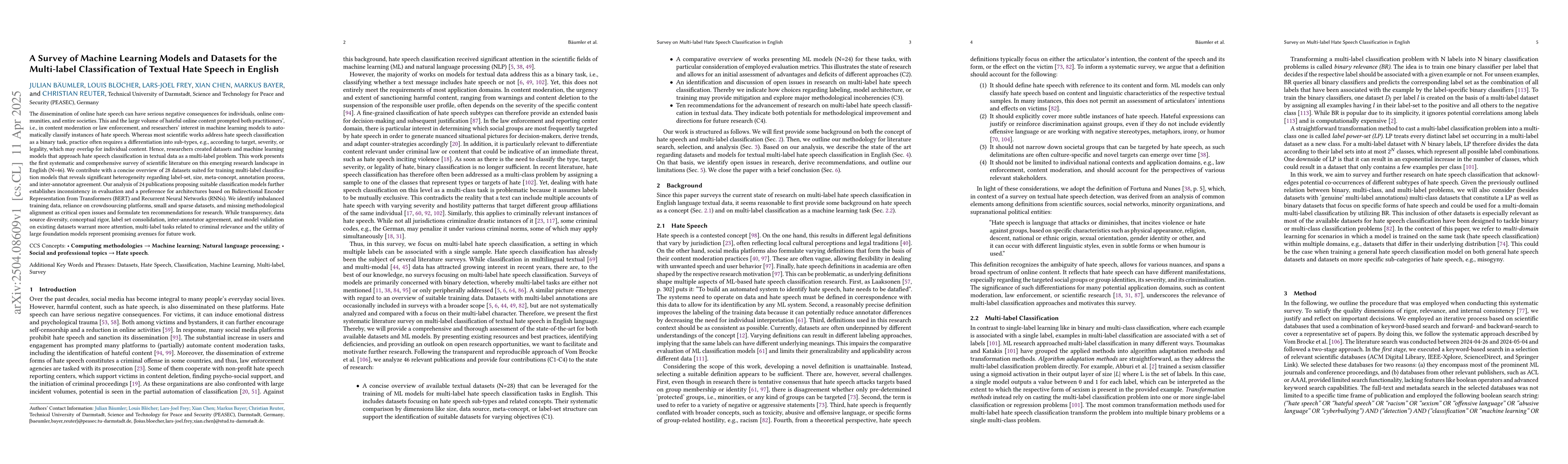 Thumbnail for A Survey of Machine Learning Models and Datasets for the Multi-label
  Classification of Textual Hate Speech in English