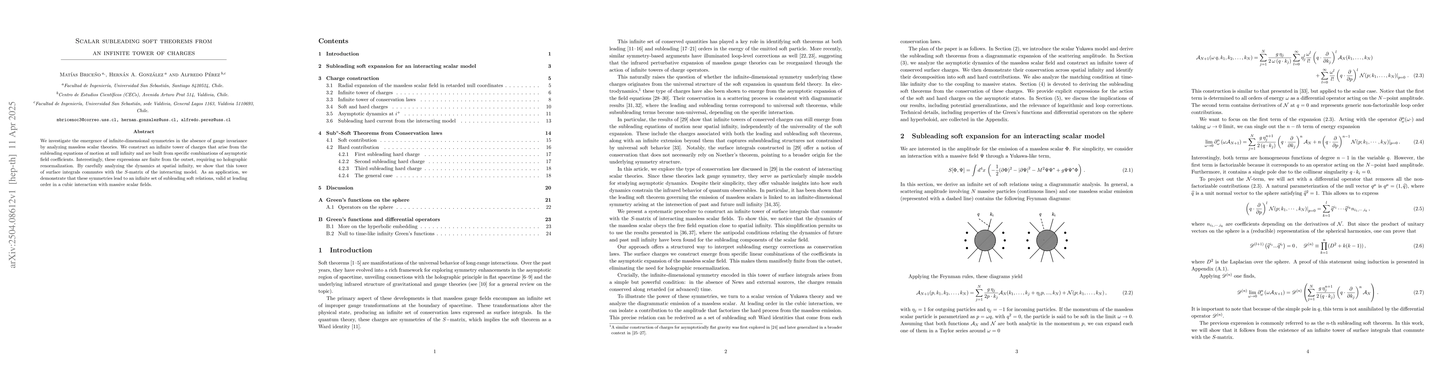 Thumbnail for Scalar subleading soft theorems from an infinite tower of charges