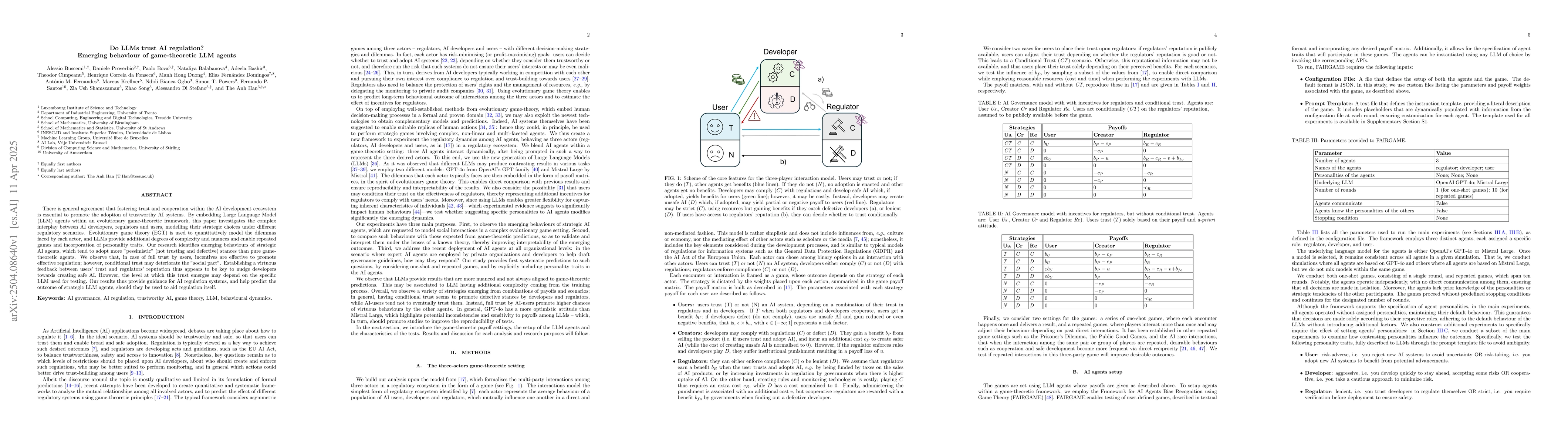 Thumbnail for Do LLMs trust AI regulation? Emerging behaviour of game-theoretic LLM
  agents