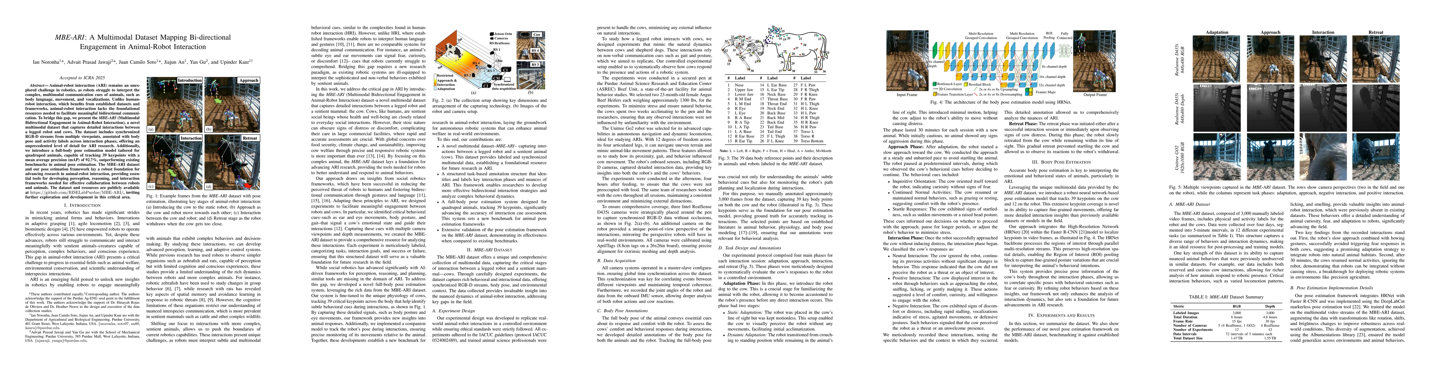Thumbnail for MBE-ARI: A Multimodal Dataset Mapping Bi-directional Engagement in
  Animal-Robot Interaction