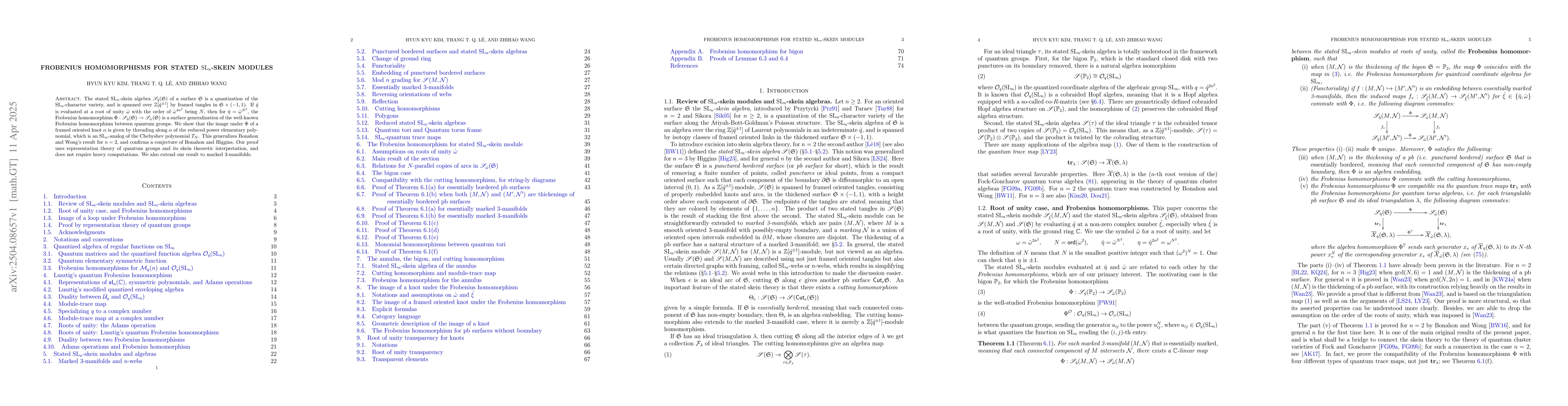 Thumbnail for Frobenius homomorphisms for stated ${\rm SL}_n$-skein modules