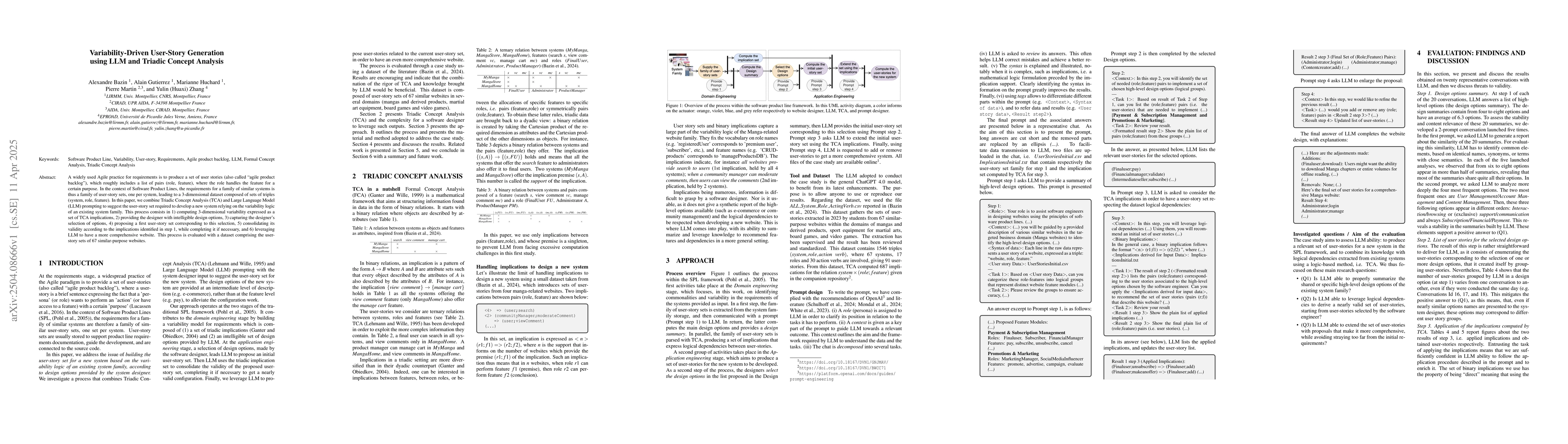 Thumbnail for Variability-Driven User-Story Generation using LLM and Triadic Concept
  Analysis