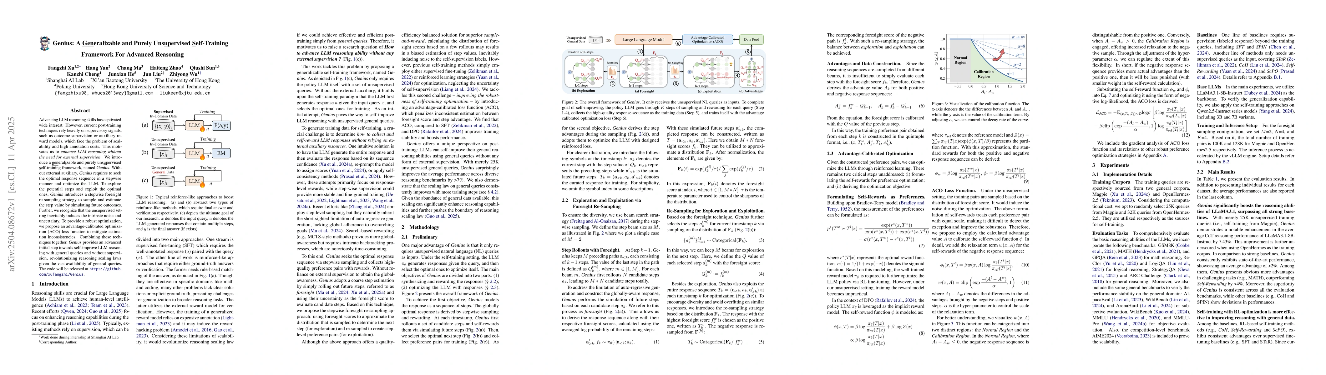 Thumbnail for Genius: A Generalizable and Purely Unsupervised Self-Training Framework
  For Advanced Reasoning