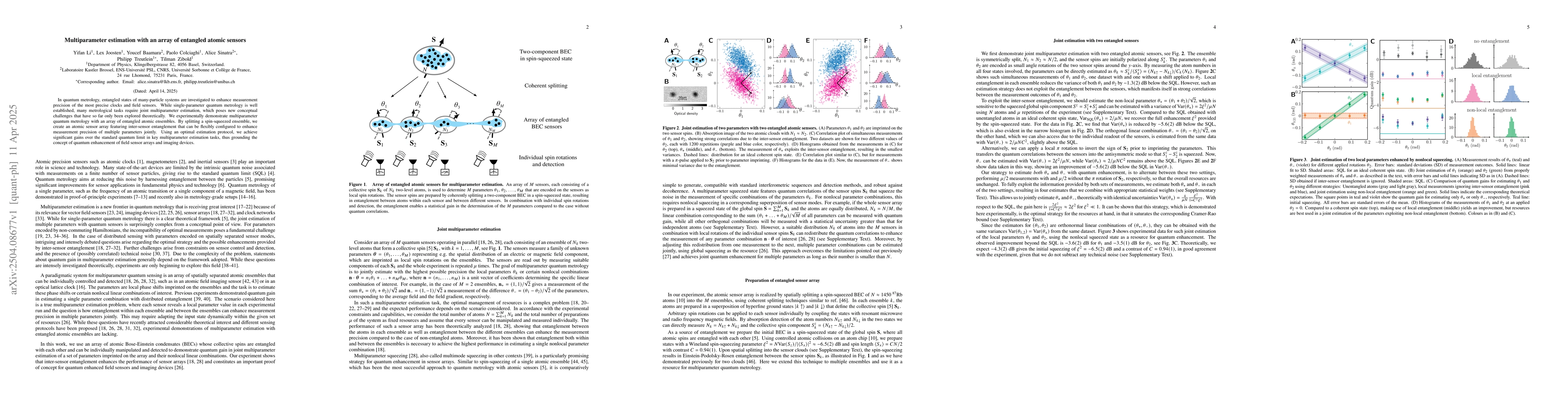 Thumbnail for Multiparameter estimation with an array of entangled atomic sensors