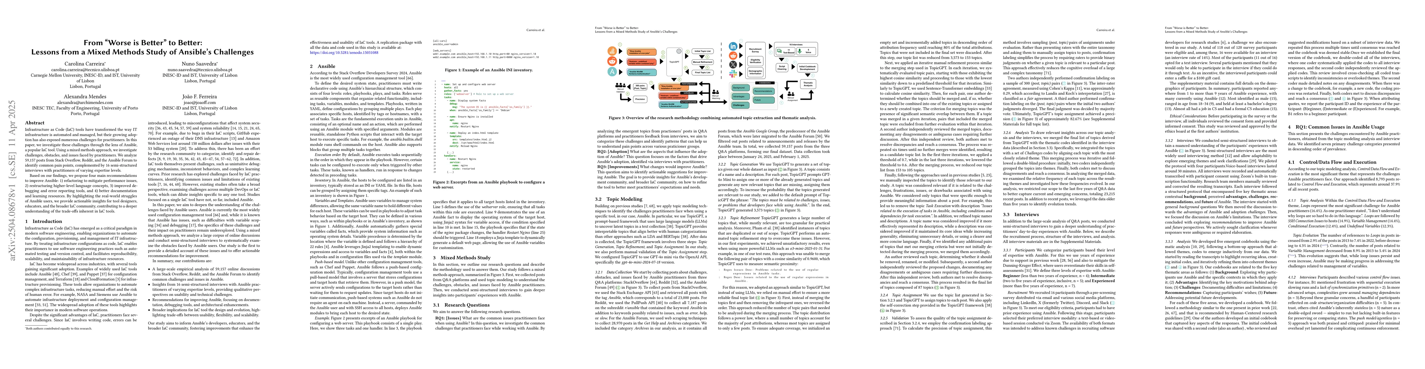 Thumbnail for From "Worse is Better" to Better: Lessons from a Mixed Methods Study of
  Ansible's Challenges