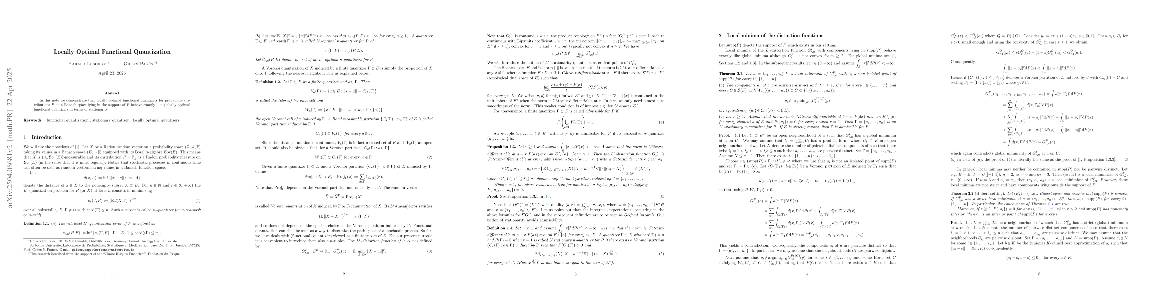 Thumbnail for Locally optimal Functional Quantization